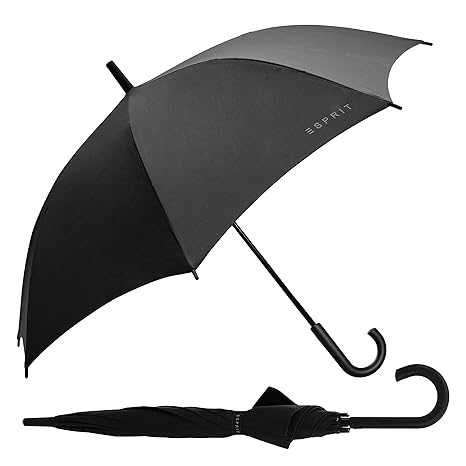 Black Long Handle Umbrella with UV Coating