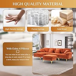 Wrofly U-Shaped Sectional Sofa Couch, 114" Comfy
