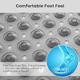 XIYUNTE Shower Mat Non Slip Anti Mould 53x53cm Grey with Drain Holes & Suction view 4