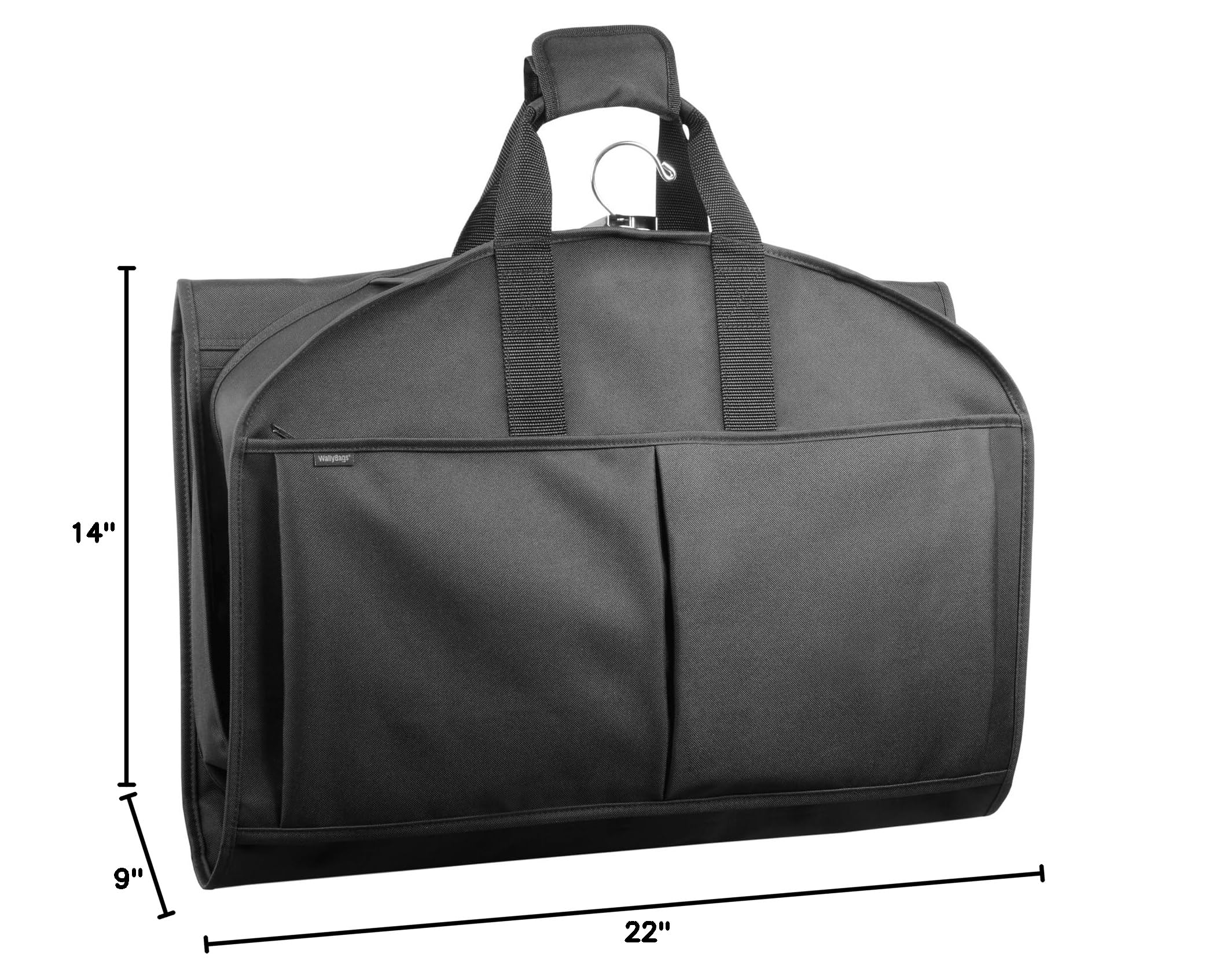 WallyBags 48” Deluxe Tri-Fold Carry On Travel Garment Bag with three pockets for men & women