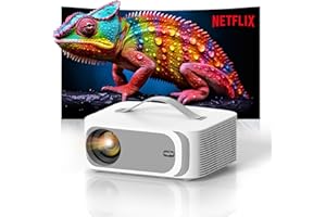 [AI OS/1500ANSI/Official-Apps] Projector 4K, Smart TV Projector Bluetooth 5.2 WiFi 6: Auto Keystone Focus, 30W Dolby Audio, N