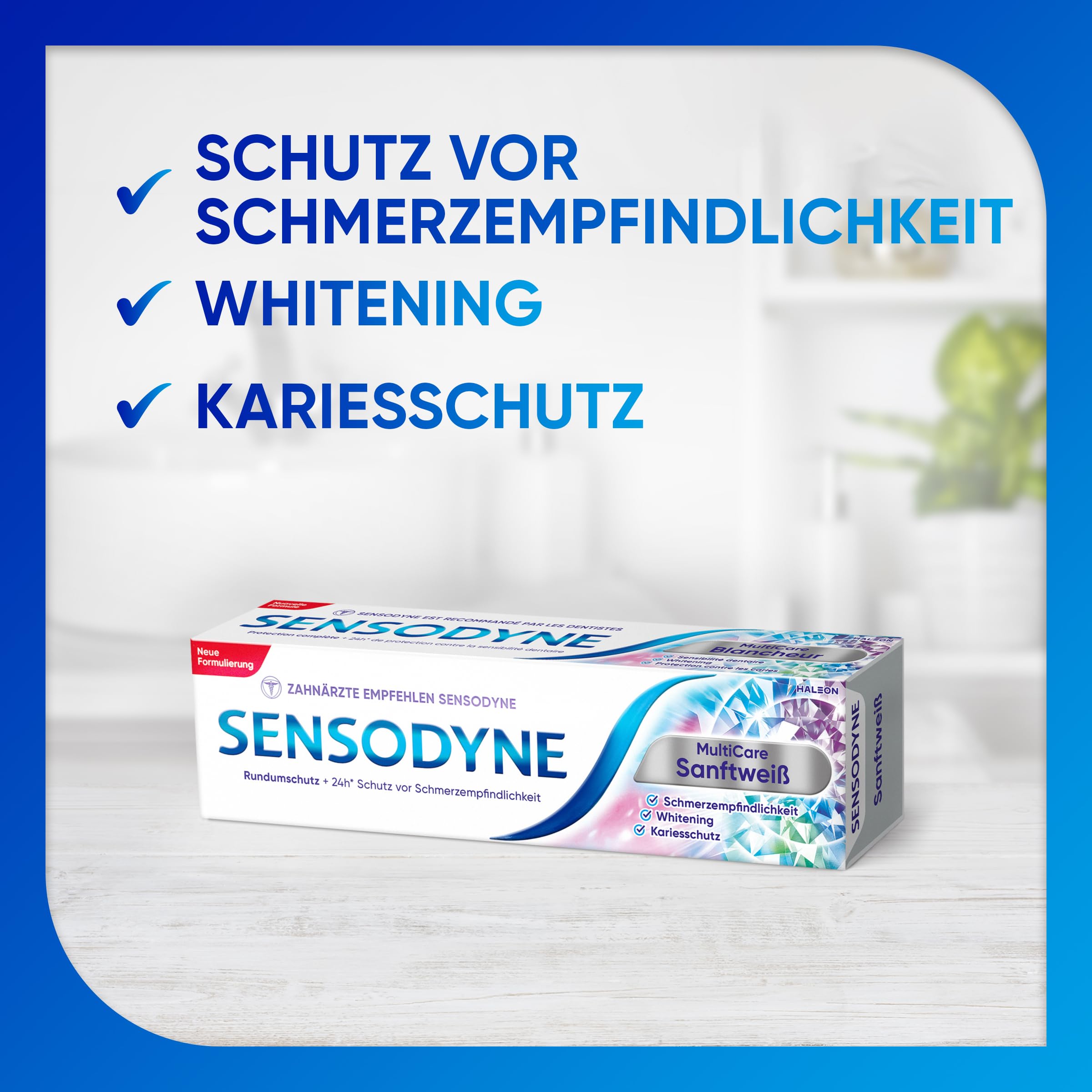 Sensodyne MultiCare Sanftweiß Zahnpasta, 75ml, tägliche Zahncreme mit Fluorid, für schmerzempfindliche Zähne 5