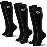 FitsT4 Sports 3 Pairs Women's Equestrian Socks, Knee High Riding Boot Socks, Breathable Stretch Horse Riding Socks