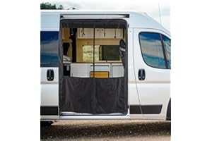 Vanhoxcci Van Bug Screen with Privacy Panel Fit for RAM Promaster 2015-2025 Side Roof Rear Door Mosquito Net Campervans Flyscreen Mesh, Center Magnetic Closure