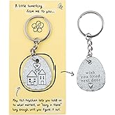 A Small Reminder of Big Friendship: "Wish You Lived Next Door" Keychain for Your Best Friend | Thoughtful Christmas, Birthday Gift for Women, BFF, Mom, Sister, Long-Distance Friends, Farewell Gift