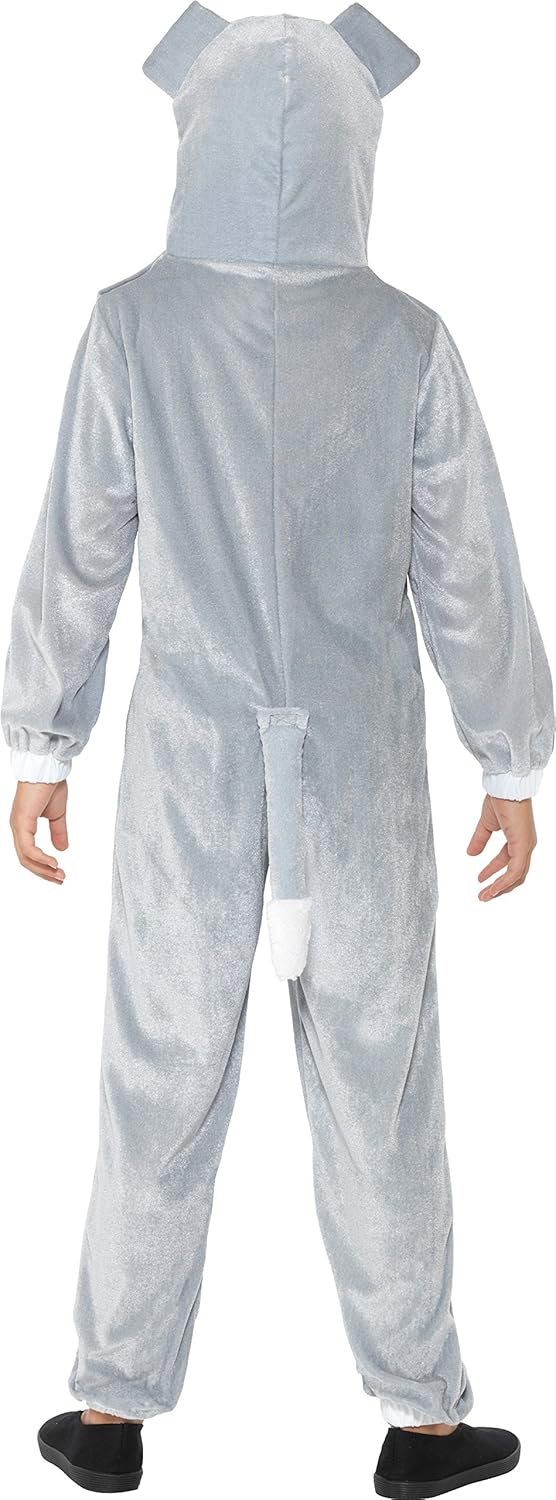 Smiffys Dog Costume, Grey with Hooded Jumpsuit, Children's Animal Fancy Dress, Animal Dress Up Costumes, M - 7-9 Years - Image 4