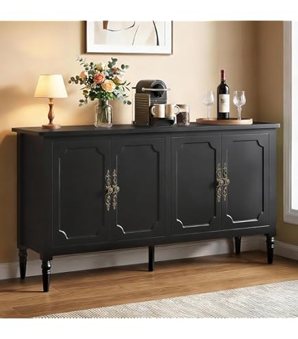 Amazon.com - Retro 59'' Large Storage Cabinet 4-door Sideboard