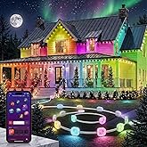 YEELIGHT Permanent Outdoor Lights, 100FT RGB LED String Lights with 16 Million Colors and Music Sync, Outside Lights for House with App Control, Waterproof Outside Eaves Lighting Decor for Parties