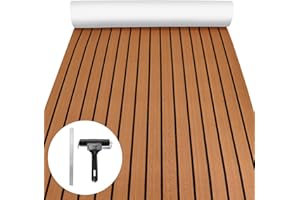 Matalde Boat Flooring EVA Foam Decking Sheet - Upgraded Hi-Strength Adhesive Marine Vinyl Flooring,Non-Slip Faux Teak Sea Dec