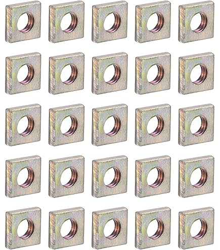 Square Nuts, M3x5.5mmx2mm Yellow Zinc Plated Metric Coarse Thread