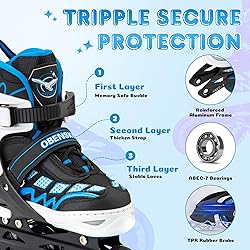 OBENSKY Inline Skates for Kids Ages 5-8, Adjustable