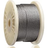 1/8" Stainless Steel Aircraft Cable 250FT, 7x7 Strands for Deck Railing