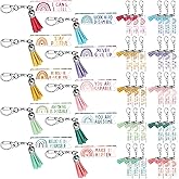 Unittype 30 Pcs Inspirational Keychains Bulk Rainbow Acrylic Clear Keychains Staff Appreciation Gifts for Coworker