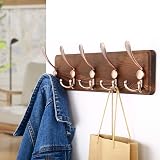 SKOLOO Coat Rack Wall Mounted Pack of 2 5 Triple Hooks Rustic Wood Brown Red view 6
