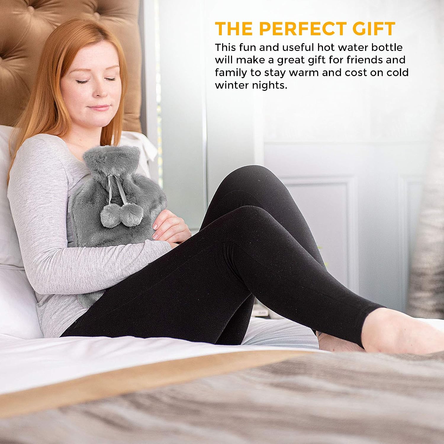 LIVIVO 2L Hot Water Bottle with Cover UK, Large Thermoplastic Hot Water Bottles for Adults Winter Warmth & Stress Relief - Image 5