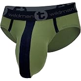 Wildmant Monster Cock Cotton Brief with Stripe Army