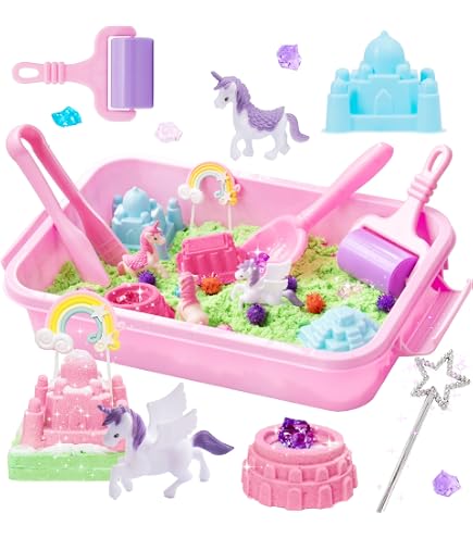 Dinosaur Magic Sand Play Kit - Sensory Bin With Lid, No-Mess Fun For Kids Ages 3+
