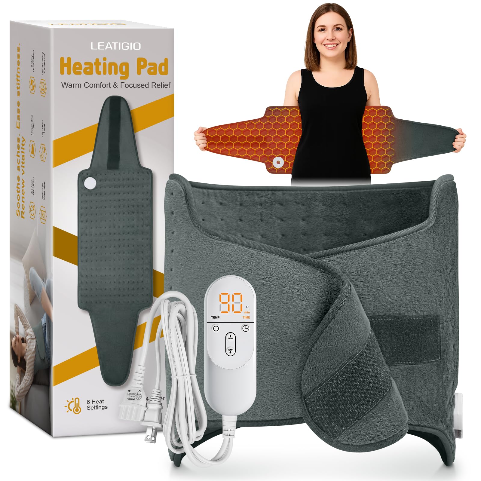 Photo 1 of ***DAMAGED - SEE NOTES/PICTURES***
Heating Pad for Back, Valentines Day Gifts for Her Him, Electric Heating Pad for Period Cramps, Wrap Around Heated Pad for Waist and Stomach, Birthday Gifts for Women Men Mom Dad Wife Husband