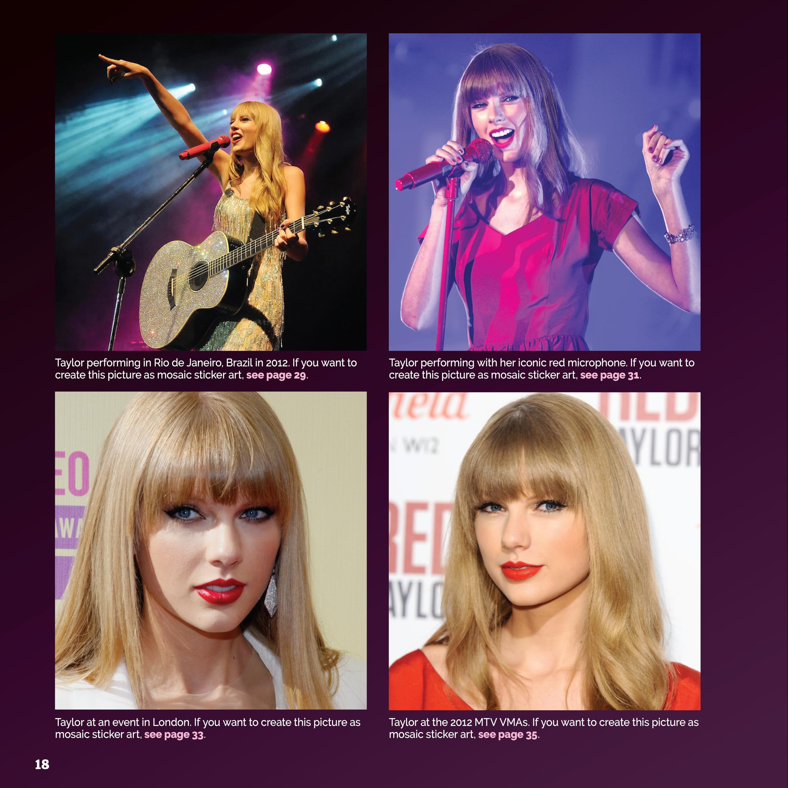 Ultimate Taylor Swift Sticker Mosaic Art: 13 Fearless Mosaic Art Designs & Fun Facts (Design Originals) For Swifties of All Ages - Removable, Reusable Stickers Ultimate Taylor Swift Sticker Mosaic Art: 13 Fearless Mosaic Art Designs & Fun Facts (Design Originals) For Swifties of All Ages - Removable, Reusable Stickers Paperback Spiral-bound