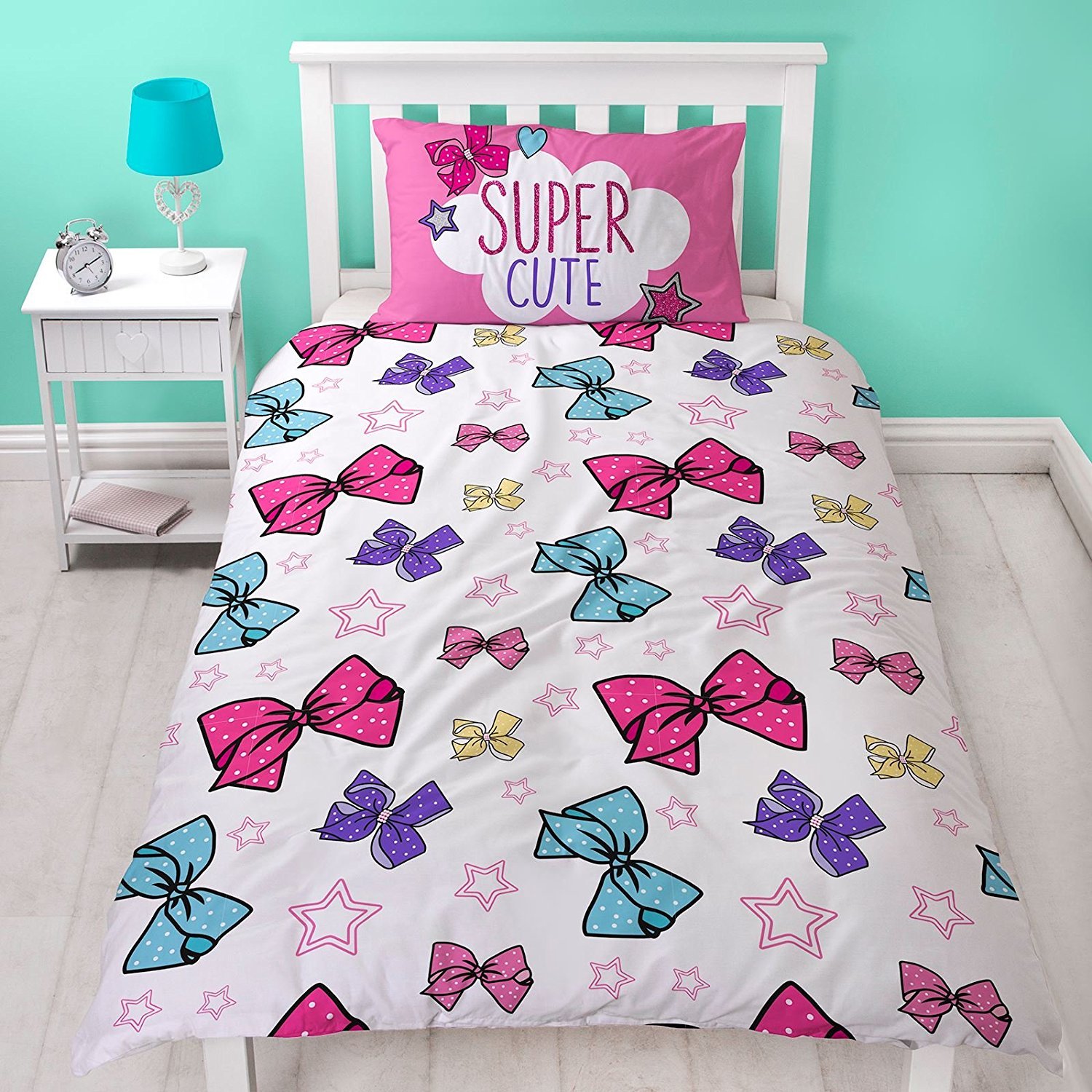 JoJo Siwa Single Duvet Set With Matching Pillow Case Pink Bow Two
