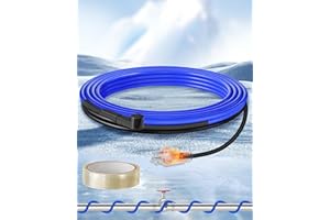 WILAWELS 6Ft Water Pipe Heating Cable, 5W Constant Power Self-Regulating Heating Cable, 5W/FT, IPX7 Waterproof, Auto-On/Off, for Metal and Plastic Water Pipes, Freeze Protection, 120V U06HC06