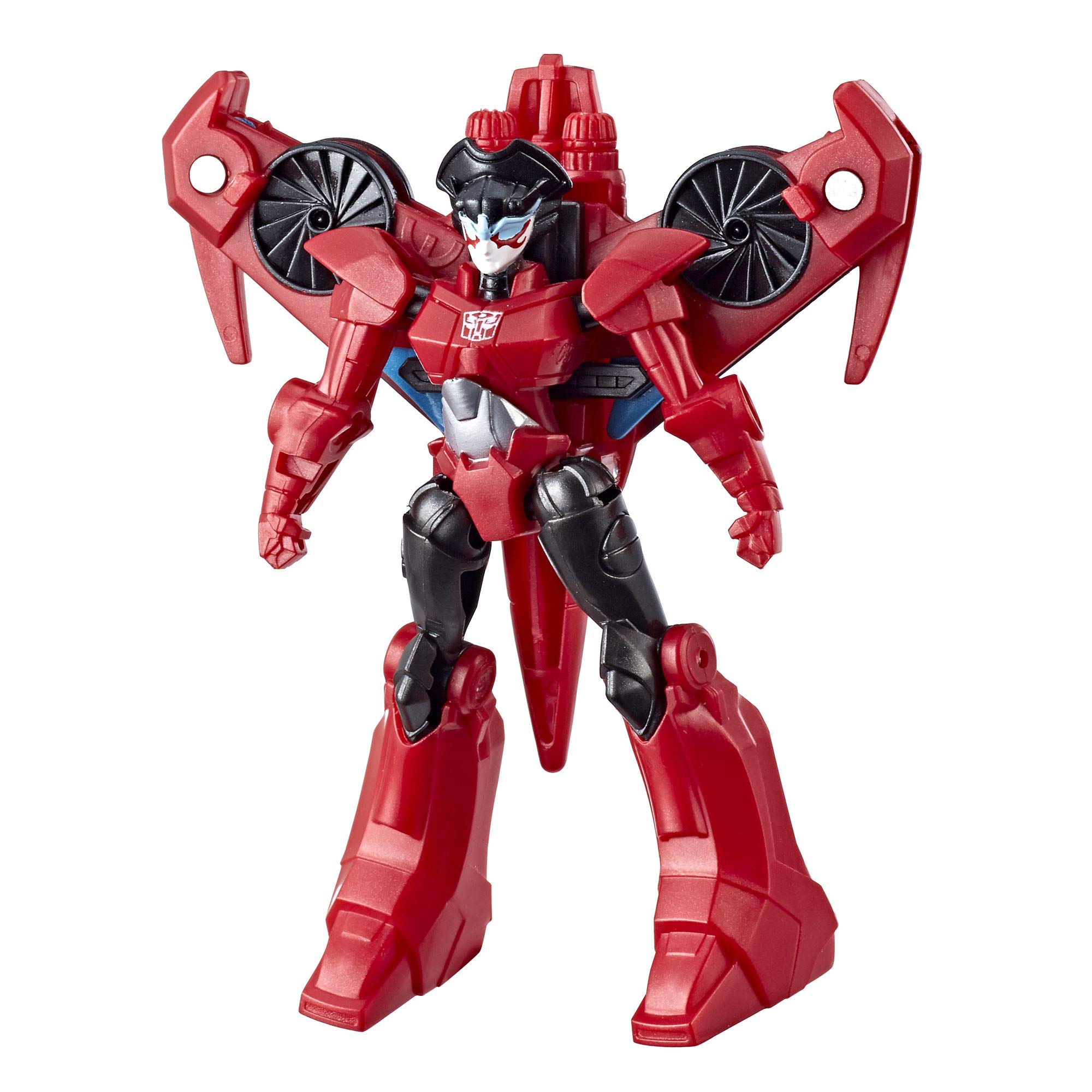 Transformers E1896 Cyberverse Scout Windblade Turbine Thrash Action Figure Red and Black