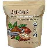 Anthony's Organic Culinary Grade Cocoa Powder, 1 lb, Dutch Processed Baking Cocoa, Gluten Free, Non GMO, Keto Friendly