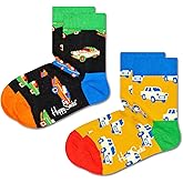 Happy Socks 2-Pack Kids Car Sock, Black