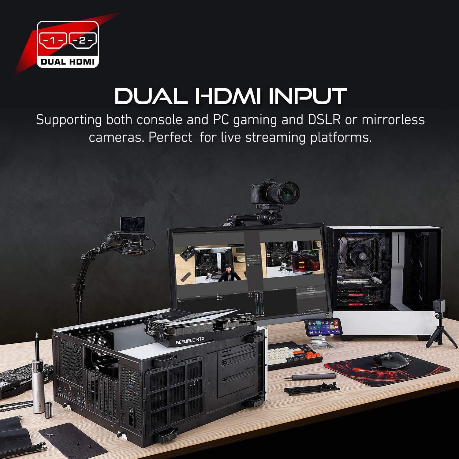 AVerMedia GC570D Live Gamer DUO, PCIe Capture Card with Dual 1080p Inputs, 4K60 HDR Pass-Through, Ultra-Low Latency - Image 4