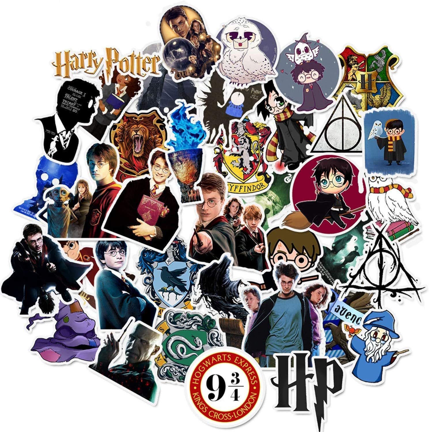 Acekar Harry Potter Stickers for Hydro Flask, | 50 PCS | Vinyl Waterproof Stickers for Laptop,Skateboard,Water Bottles,Computer,Phone, Cute Anime Stickers (Harry Potter)