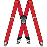 Suspenders for Men Heavy Duty 1.6 Inch Wide Mens Suspenders for Jeans Dress X Back Elastic Adjustable