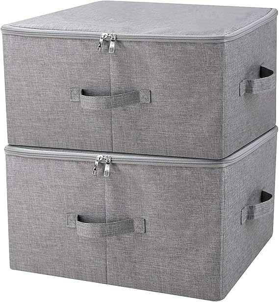 Stacked Folding Storage Box with Lid, Compatible for IKEA Kallax Closet