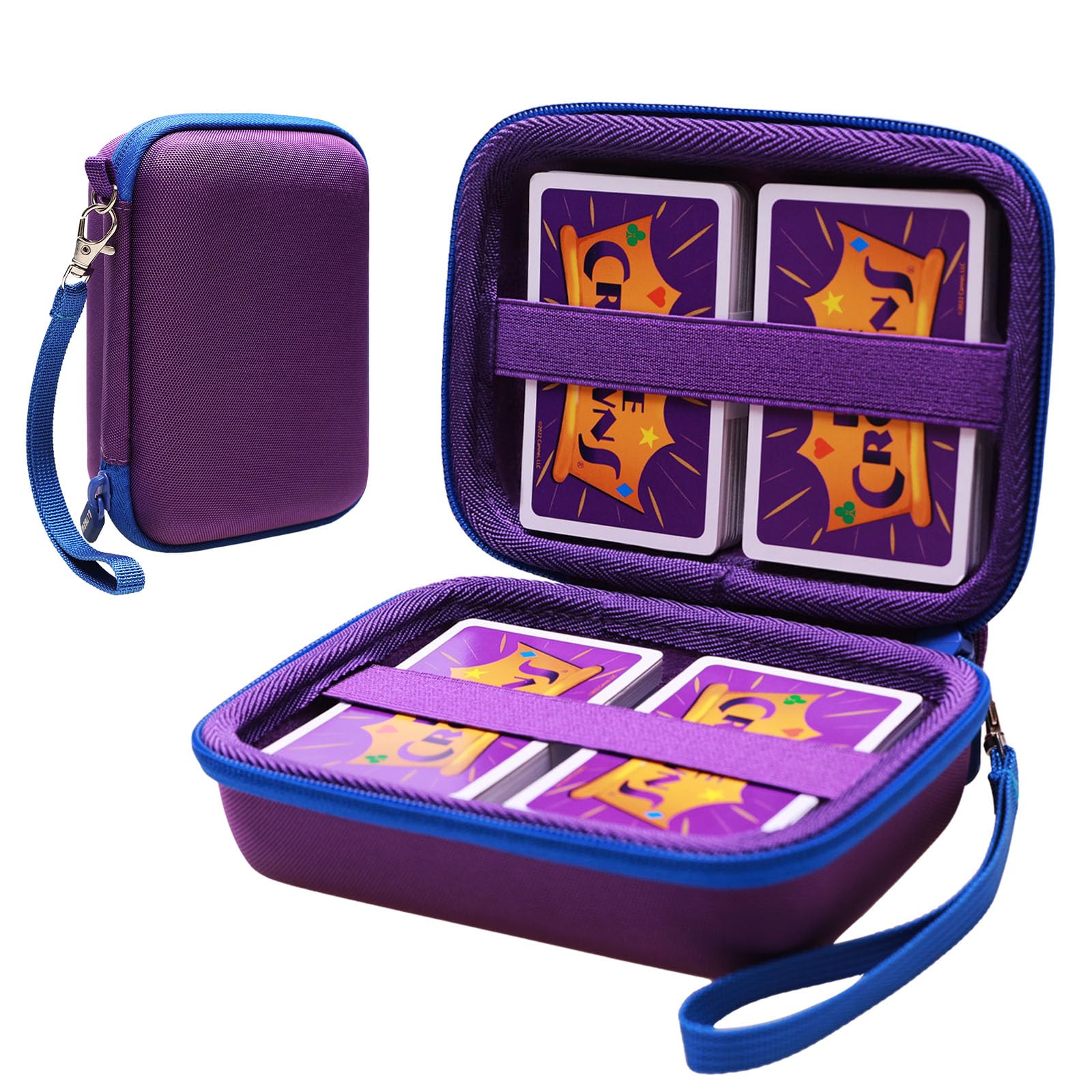 XANAD Card Games Case for UNO FLIP Minecraft Super Mario Junior/Exploding Kittens/Skillmatics/SKYJO Playing Cards Carrying Bag (Purple)