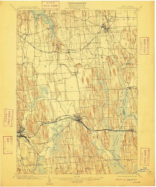 YellowMaps Clyde NY topo map, 162500 Scale, 15 X 15 Minute, Historical, 1902