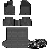 Floor Mats for Kia Sportage Hybrid 2023-2025 2026 (Only for HEV, Not for PHEV), TPE Waterproof Non-Slip All Weather Protection Custom (Floor Mats & Cargo Liner)