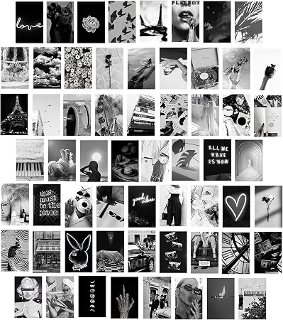 Amazon Com Btaidi White Black Aesthetic Wall Collage Kit 60 Pieces 4x6 Inch Teen Girls Bedroom Decor Dorm Wall Decor Photo Collection Posters Prints