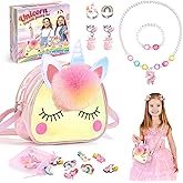 Toys for 3-8 Year Old Girls,Topunny Unicorn Bag with Jewelry Set Unicorn Toys for Girls Sweet Princess Toddler Christmas Birt