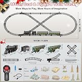 BUBUQE Electric Train Set Remote Control Alloy Christmas Train Lights Sounds view 5