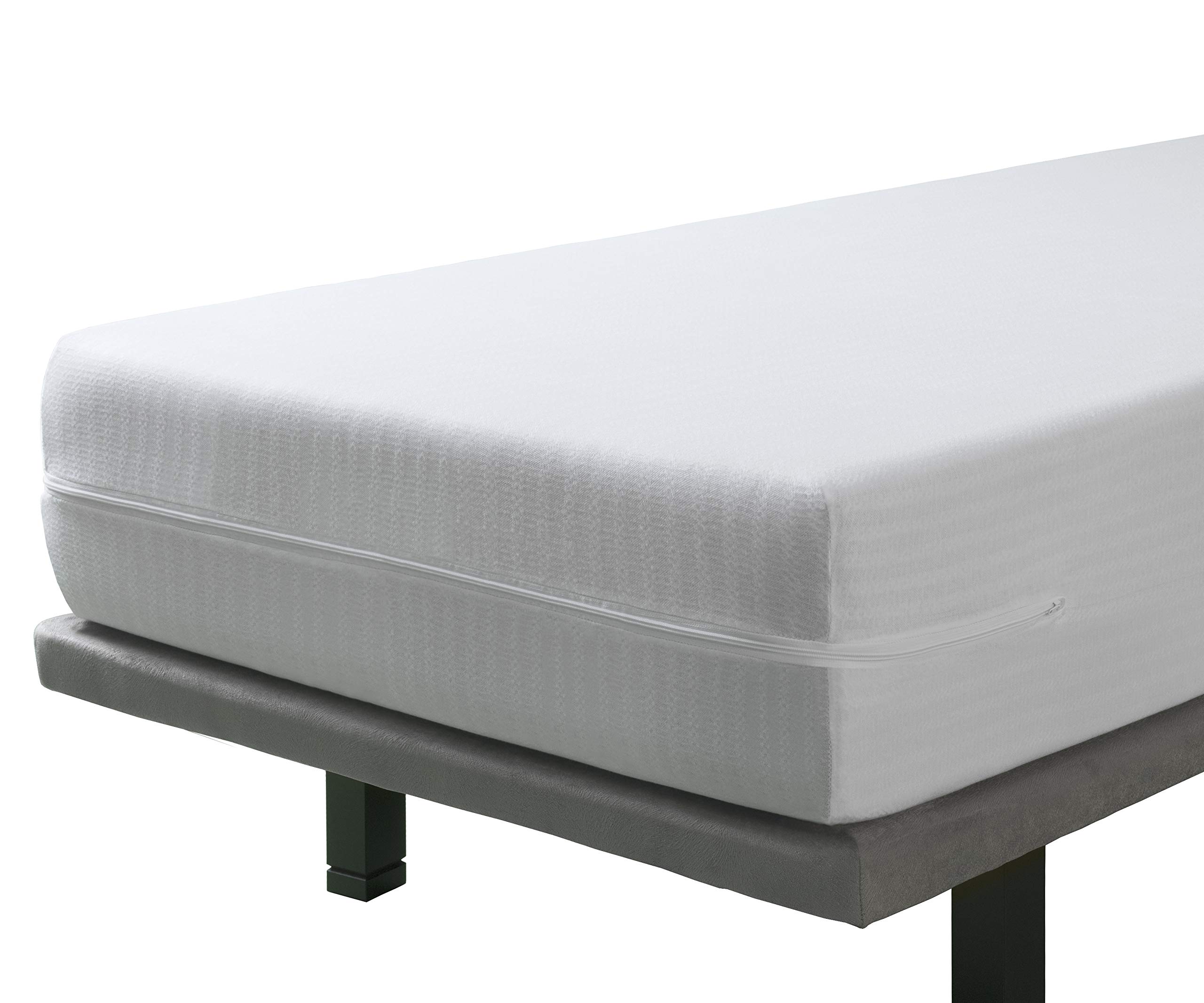 Velfont Mattress Encasement 140x190/200cm Double Size Resistant And Breathable Zipped 30cm Deep Fitted Skirt