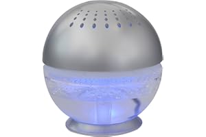 EcoGecko Little Squirt Glowing Water, Air Revitalizer, Air Freshener, Room Aromatizer, Aroma and Essential Oil Diffuser with 10ML Lavender Oil, Silver