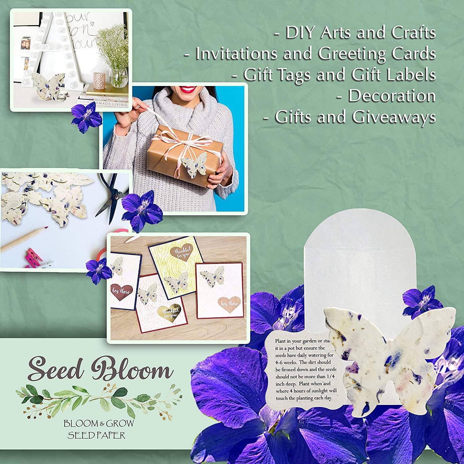 Mua Set of 24 Purple Butterfly – Plantable Seed Paper Embedded with ...