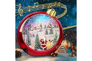 SINOFAYAR Large Christmas Santa Snow Globe Light up Lantern with 8 Songs, 8.7" Red Big Christmas Snow Globes for Kids Adults, 6H Timer & Dual Power, Snowglobes Christmas Decorations Indoor, Gifts for Women Men