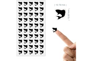 SUNNY BRIDE Wedding Meal Stickers - Wedding Meal Indicator Stickers - Wedding Meal Choice Stickers (50 Stickers - Fish, Black)