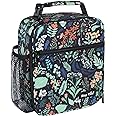 Hap Tim Insulated Lunch Bag Women, Reusable Lunch Box for Women & Men, Adluts Lunchbox for Office Work, Portable Lunchbag, Black Floral（18654-BF）