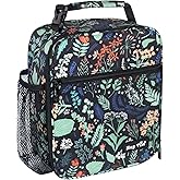 Hap Tim Insulated Lunch Bag Women, Reusable Lunch Box for Women & Men, Adluts Lunchbox for Office Work, Portable Lunchbag, Black Floral(18654-BF)