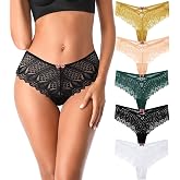IROCUE Thongs for Women, Cotton Thongs T Back Breathable Comfort See Through Panties Seamless Lace Thongs for Women Pack