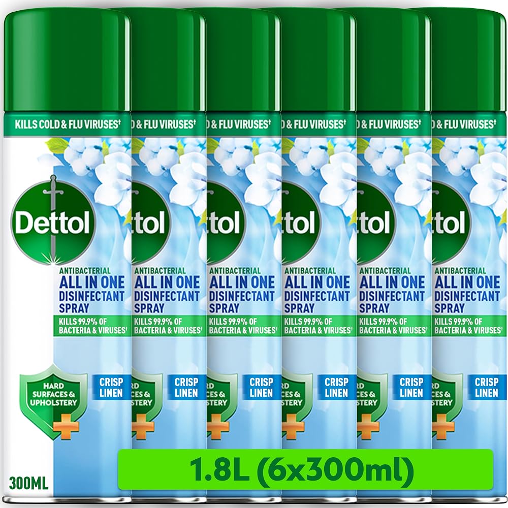 Dettol Antibacterial Spray Crisp Linen 1.8L (300ml x6) Disinfectant