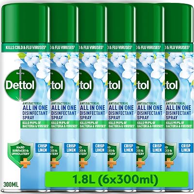 Dettol Antibacterial Spray Crisp Linen 1.8L (300ml x6) Disinfectant