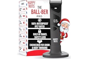 HAPPY NUTS The Ballber Pro Electric Groin & Body Hair Trimmer for Men - Mens Body Groomer Kit for Privates - Waterproof Shaver for Hard to Reach Areas