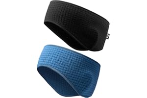 LONGLONG 2 Pieces Winter Fleece Ear Warmer for Women & Men-Moisture Wicking Earmuffs Headband Ear Covers for Cold Weather Running Cycling Ski